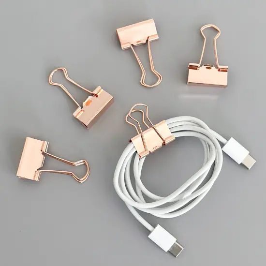 Wrapables Rose Gold Binder Clips for Office, Paper Clamps, Paper Clips Small {11}