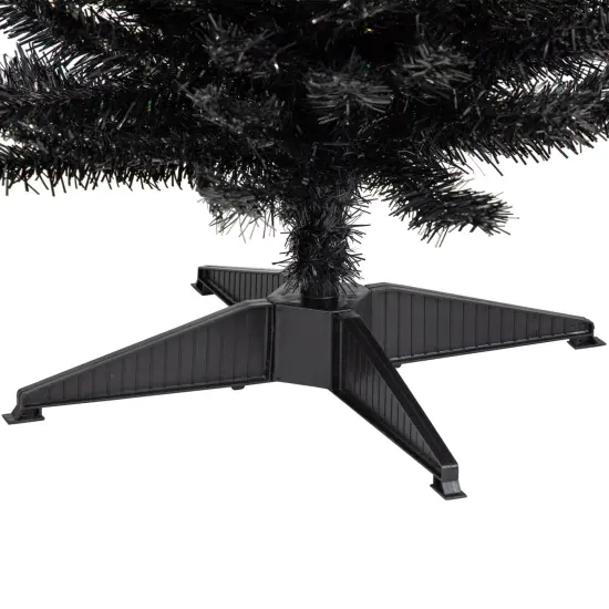 Northlight 6' Charcoal Brown Iridescent Slim Artificial Tinsel Halloween Tree, Unlit {7}