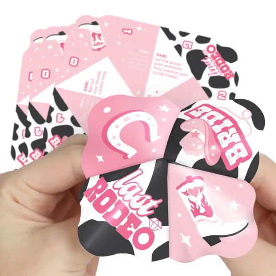 Big Dot of Happiness Last Rodeo - Pink Cowgirl Bachelorette Party Cootie Catcher Game - Truth or Dare Fortune Tellers - Set of 12 {1}