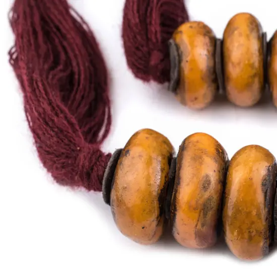 The Bead Chest Honey Moroccan Resin Beads Extra Large 37mm Morocco African Orange Round Large Hole 38 Inch Strand Handmade {4}