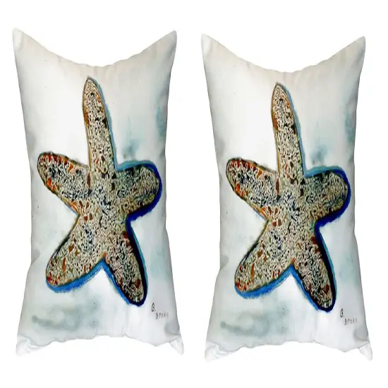 Pair of Betsy Drake Betsy&rsquo;s Starfish No Cord Pillows 18 Inch X 18 Inch {1}