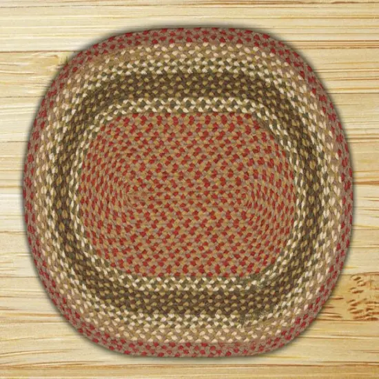 Earth Rugs C-24 Olive / Burgundy / Gray Oval Braided Rug 5 Feet x 8 Feet {1}