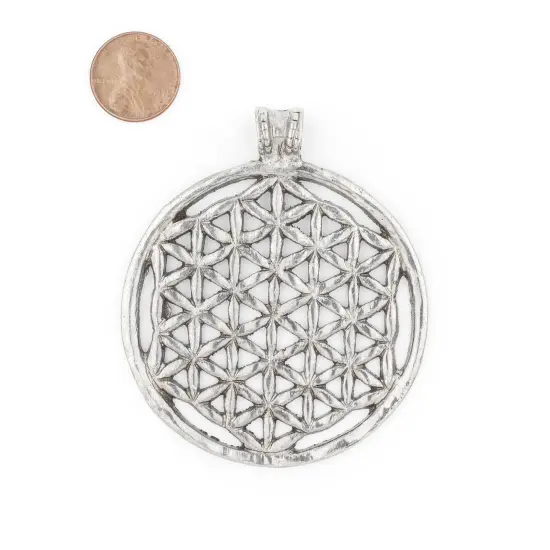 The Bead Chest Silver Arabian Lattice Pendant (75x64mm) {2}