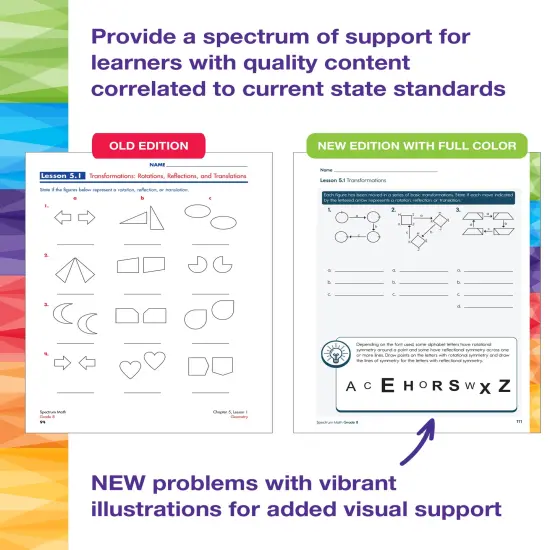 Spectrum 8th Grade Math Workbook, Mathematics Middle School Books Covering Pythagorean Theorem, Geometry, Linear Equations, Rational and Irrational Numbers and More, Classroom or Homeschool Curriculum {3}