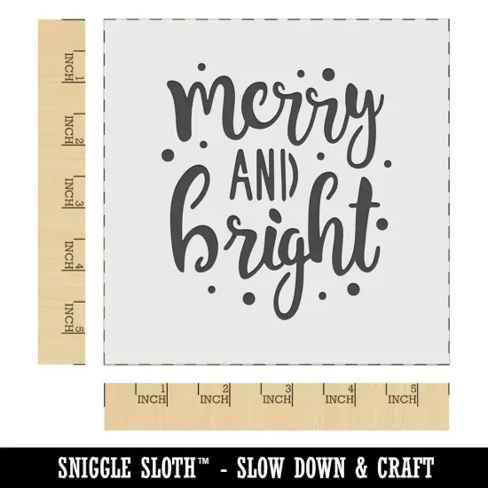 Merry and Bright Christmas Wall Cookie DIY Craft Reusable Stencil {1}