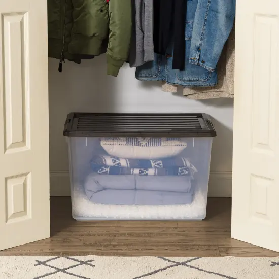 IRIS USA 3 Pack 144qt Large Clear View Plastic Storage Bin with Lid and Secure Latching Buckles {2}