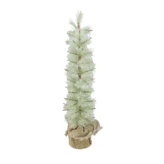 Arett Sales 2' Potted Green Frosted Pine Slim Artificial Christmas Tree - Unlit {1}