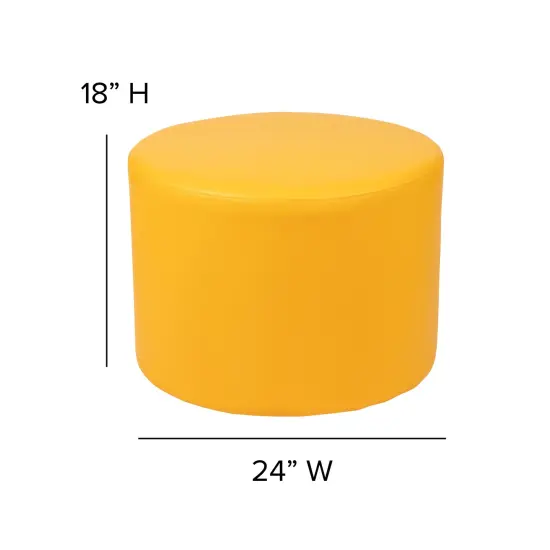 Emma and Oliver 18x24 Large Soft Seating Flexible Circle Backless Chair for Classrooms/Common Area Yellow {5}