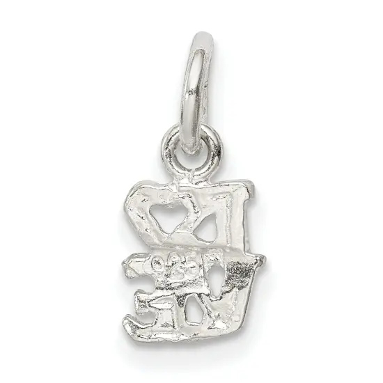 Sterling Silver Love Charm Pendant Heart Jewelry 15mm x 7mm {3}