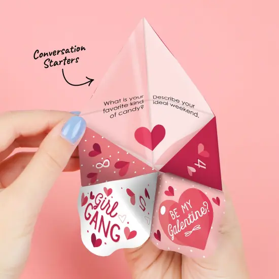 Big Dot of Happiness Happy Galentine&rsquo;s Day - Valentine&rsquo;s Day Party Cootie Catcher Game - Conversation Starters Fortune Tellers - Set of 12 {4}