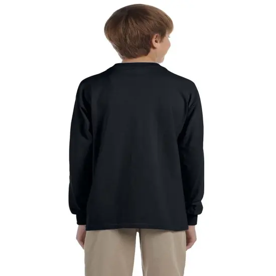 JERZEES&reg; Dri-Power Youth Poly Cotton Long Sleeve Crewneck T-Shirt Oxford {5}