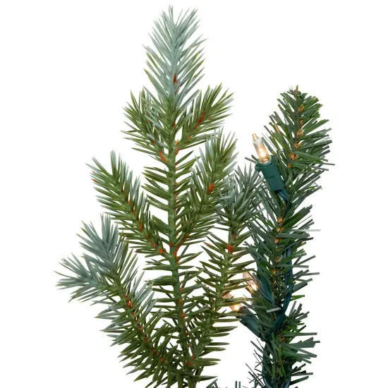 Northlight Real Touch&trade; Pre-Lit Blue Spruce Artificial Christmas Wreath - 48" - Clear Lights Green {7}