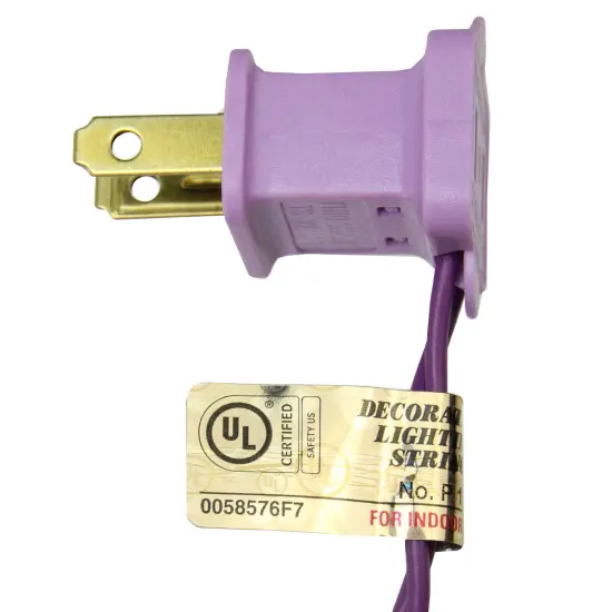 Brite Star Mini Christmas Light Set - Clear Lights - 19ft Purple Wire - 50ct {4}