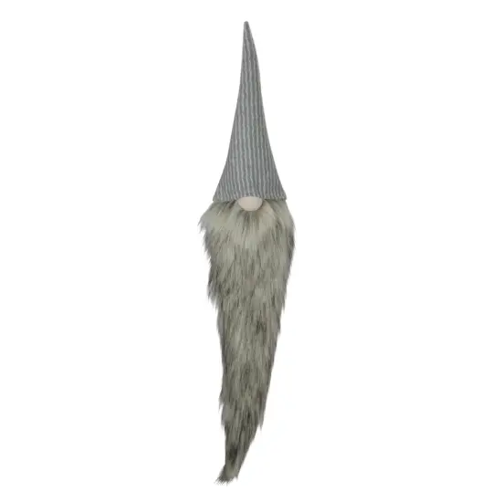 Northlight 30" Gray and White Traditional Hanging Christmas Gnome Decoration {1}