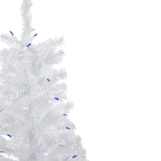 Northlight Pre-Lit Slim Woodbury White Pine Artificial Christmas Tree - 3' - Blue Lights {4}