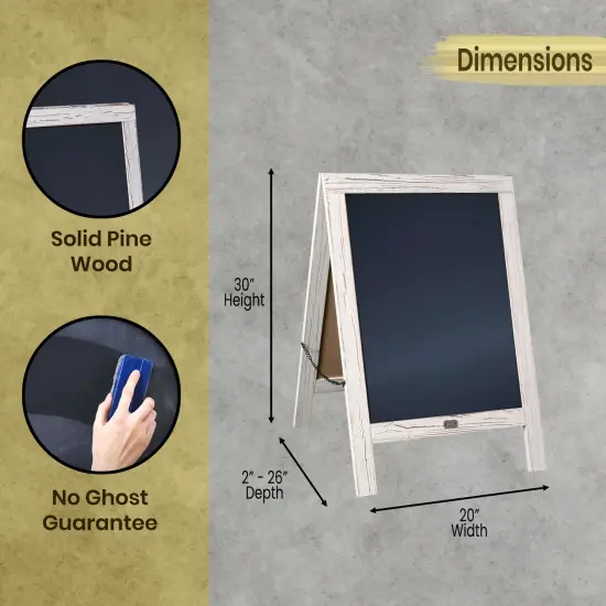 HBCY Creations Magnetic A-Frame Chalkboard Deluxe Set / 8 Chalk Markers + 10 Stencils + 2 Magnets Outdoor Sidewalk Chalkboard Sign / Large 48" x 24" {3}