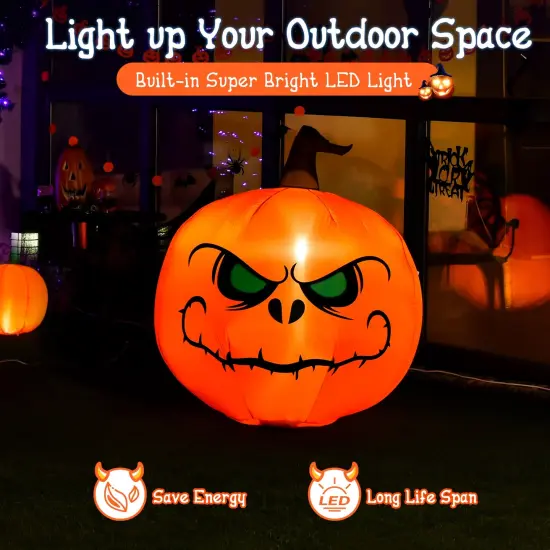 4 Feet Halloween Inflatable Pumpkin with Build-in LED Light {5}