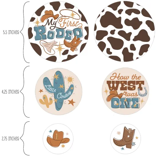 Big Dot of Happiness My First Rodeo - Little Cowboy 1st Birthday Party Giant Circle Confetti - Party Decorations - Large Confetti 27 Count {3}