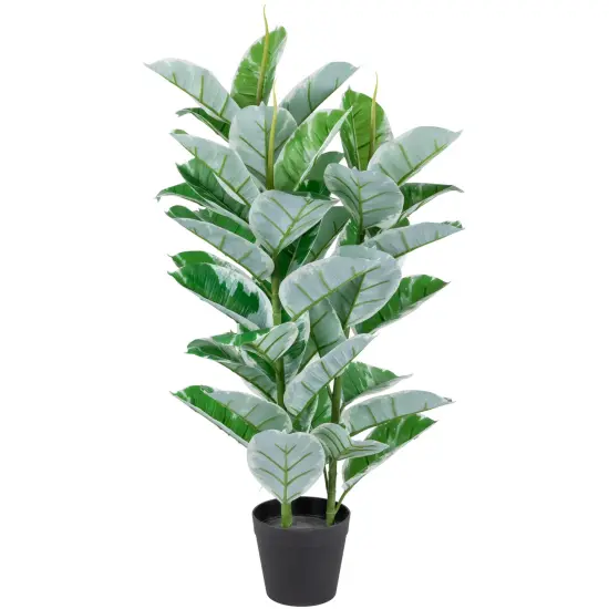 Northlight 34" Potted Green Artificial Rubber Plant {1}