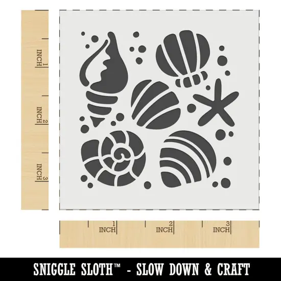 Seashells and Starfish Wall Cookie DIY Craft Reusable Stencil {6}