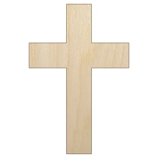 Cross Christian Church Religion Unfinished Wood Shape Piece Cutout for DIY Craft Projects {1}