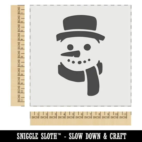 Snowman Face with Scarf Winter Wall Cookie DIY Craft Reusable Stencil {1}