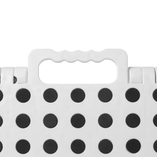 Casafield 11" Folding Step Stool with Handle, White - Portable Collapsible Small Plastic Foot Stool for Kids and Adults - Use in the Kitchen, Bathroom and Bedroom {4}
