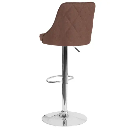 Emma and Oliver Contemporary Adjustable Height Barstool Black Fabric {8}