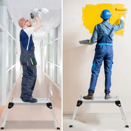 Heavy Duty Portable Bench Aluminum Folding Step Ladder {3}