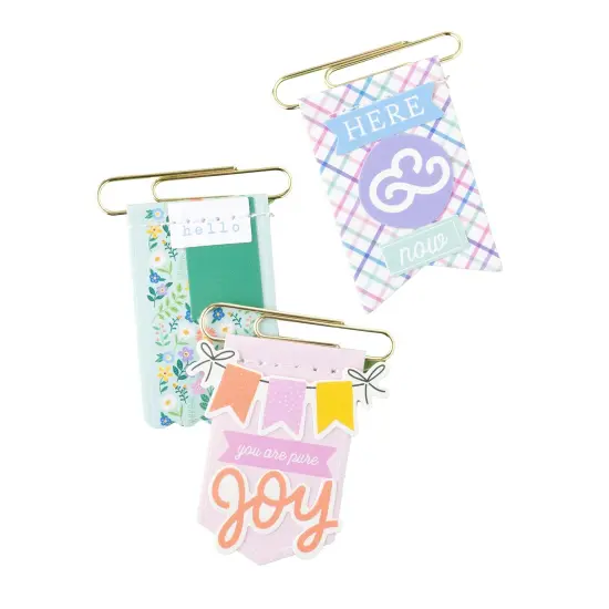 American Crafts Poppy And Pear Paperclip Flags 6/Pkg-Gold Foil {6}