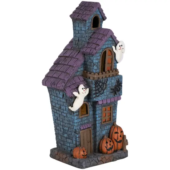 Northlight LED Lighted Haunted House with Ghosts Halloween Decoration - 22.75" Blue {5}