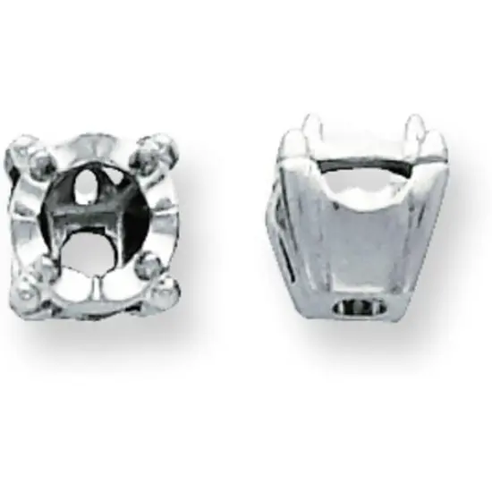 14K White Gold 4 Prong Round Illusion Setting 6.5mm {1}