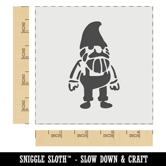 Stoic Standing Garden Gnome Man Wall Cookie DIY Craft Reusable Stencil {6}
