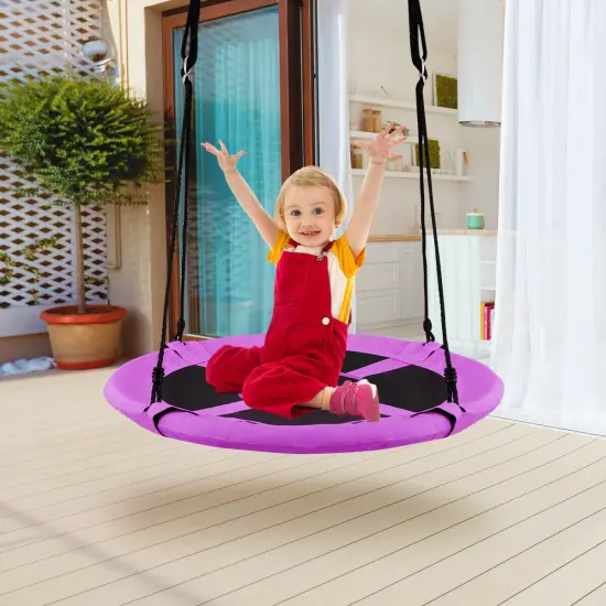 40 Inch Flying Saucer Tree Swing Indoor Outdoor Play Set Purple {2}