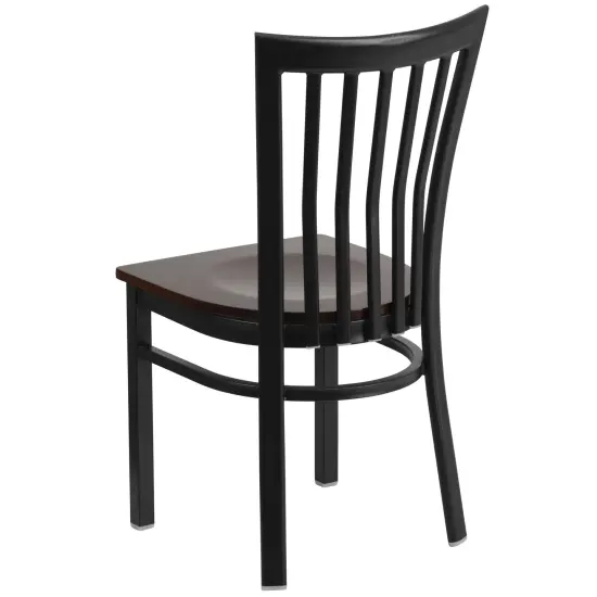 Emma and Oliver School House Back Metal Restaurant Dining Chair Natural/BlackMetal {9}