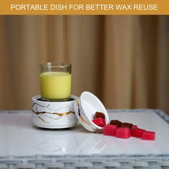 Wax Melt Warmer Ceramic 3-in-1 Oil Burner Electric Candle Wax Warmer Burner Melter Fragrance Warmer for Scented Waxs Home Office Bedroom Aromatherapy Gift& D&eacute;cor {6}