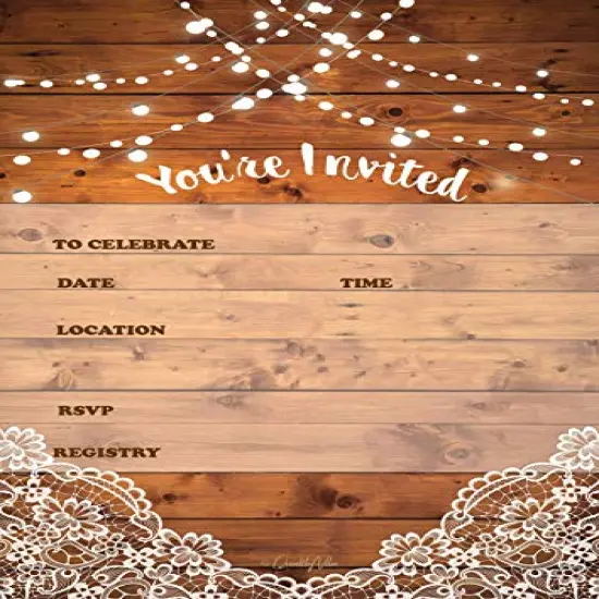 25 rustic invitations & 25 envelopes for wedding, bridal shower, birthdays, engagements, bachelorettes This barn rustic invite style is also great for housewarming, retirement & rehersal parties. {2}