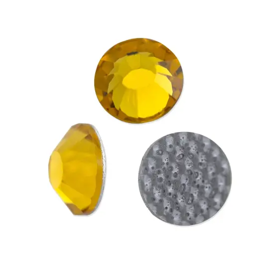 Preciosa Crystal VIVA12 Hotfix Rhinestone 4mm (SS16) Topaz (Package of 50) {1}