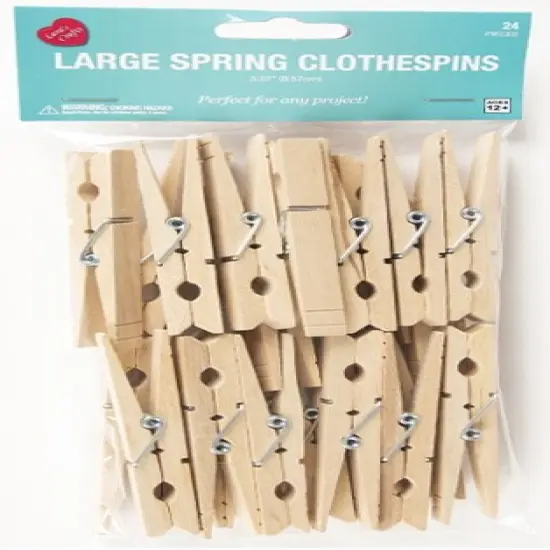 CousinDIY Large Spring Clothespins 24/Pkg-Natural 3.37" {1}