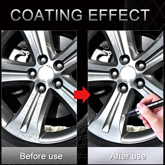 6 Pieces Liquid Mirror Chrome Markers, Silver & Gold Oil-based Permanent Chrome Mirror Paint Pens for Model Painting, Repairing, Marking or DIY Art Projects, Waterproof Reflective Gloss Metallic Markers {4}