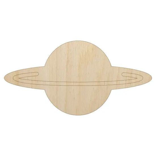 Saturn Planet Symbol Unfinished Wood Shape Piece Cutout for DIY Craft Projects {1}
