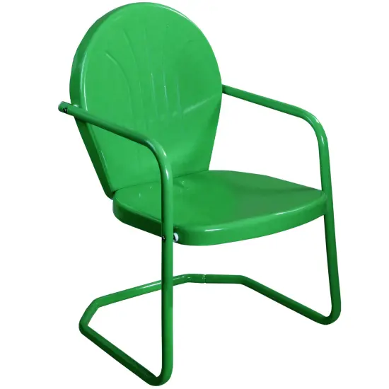 Northlight 34-Inch Outdoor Retro Tulip Steel Armchair, Green {1}