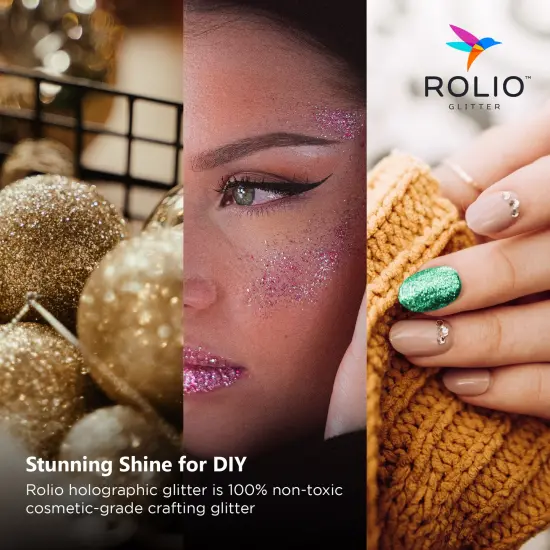 Rolio - Holographic Glitter Pure Set - 12 Color ,15g jars - Cosmetic Grade {4}