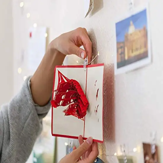 17Ft - 50 LED Photo ClipFairy String Lights with 50 Clear Clips for Hanging Pictures, Photo String Lights with Clips - Perfect Dorm Bedroom Wall Decor Wedding Decorations {3}