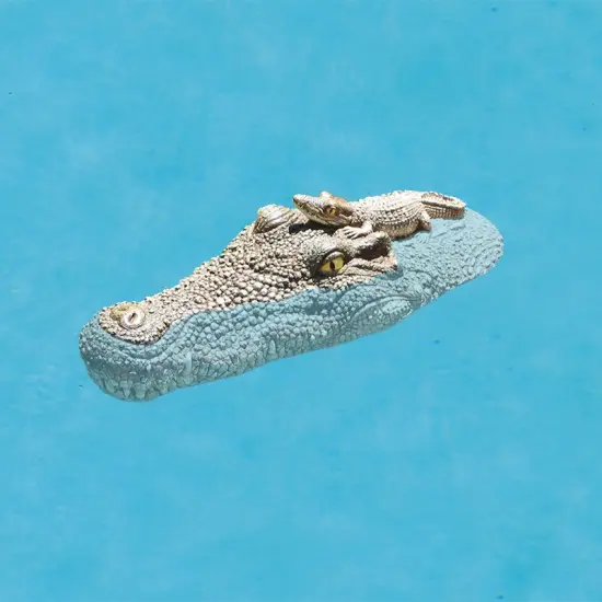 Swim Central 20.5" Crocodile Head Floating Pool, Spa or Patio Decorative Reptile Figure Brown {3}