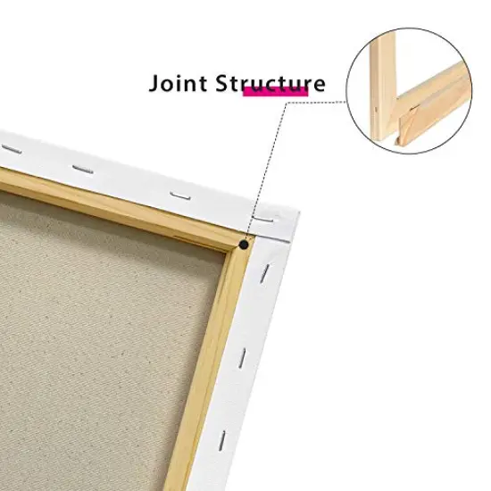 7 Pack Stretched Canvas for Painting 11x14 Inch/7 Value Pack, 8 Oz Triple Primed 5/8 Inch Profile 100% Cotton White Blank Canvas, Artist Framed Canvas for Oil Acrylic & Pouring Art {6}