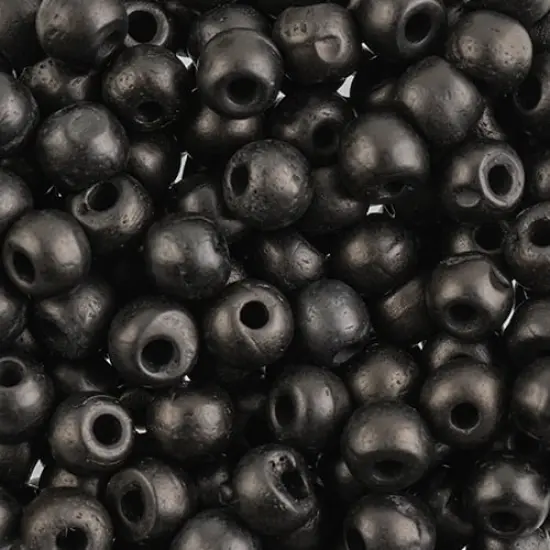 John Bead 6mm Round Natural Bone Beads, 200pcs Black {1}