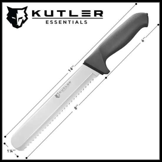 KUTLER Professional Bread Knife and Cake Slicer with Serrated Edge - Ultra-Sharp Stainless Steel Cutlery {6}