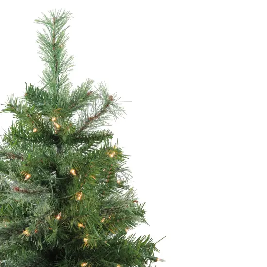 Northlight Pre-Lit Medium Mixed Cashmere Pine Artificial Christmas Tree - 4' - Clear Lights Green {3}