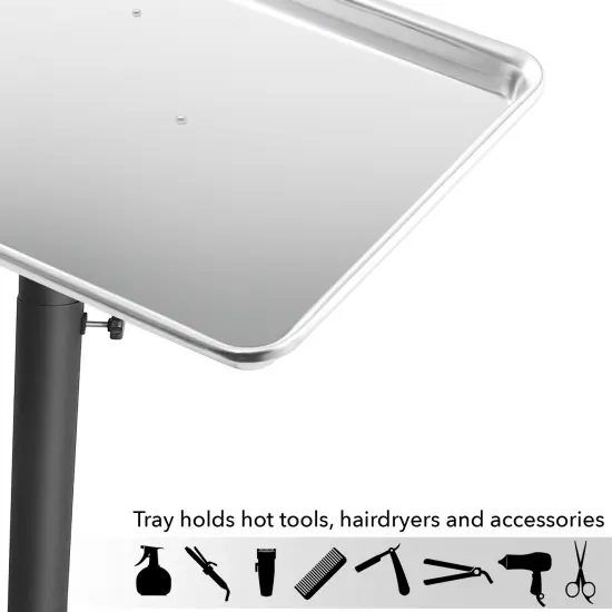 Saloniture Aluminum Salon Instrument Tray, Heavy-Duty Metal Rolling Base {9}
